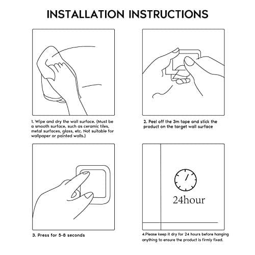 Taozun Hand Towel Holder/Hand Towel Ring - Self Adhesive Bathroom Towel Bar Stick on Wall, SUS 304 Stainless Steel Brushed 6