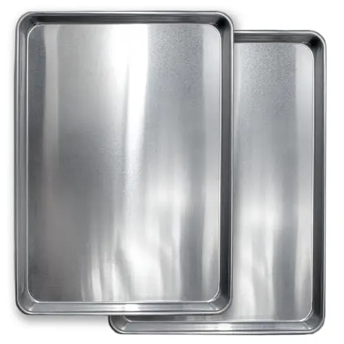 Commercial Quality Cookie Sheet Pan - 2 Pack Aluminum Half Sheet Baking Pan by Saffron & Sage Home Living - This 18x13 Baking Sheet Set is Rust & Warp Resistant, Heavy Duty, of Thick Gauge