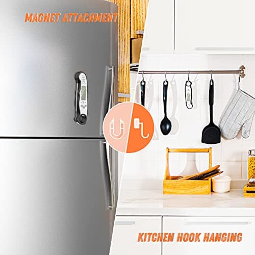 Digital Meat Thermometer, Waterproof Instant Read Food Thermometer for Cooking and Grilling, Kitchen Gadgets, Accessories with Backlight & Calibration for Candy, BBQ Grill, Liquids, Beef, Turkey… 7