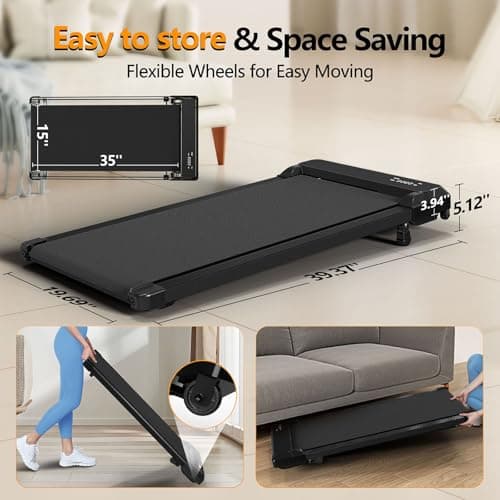 Walking Pad Treadmill with Incline,Under Desk Treadmill with Incline 2 in 1 for Walking and Jogging,2.5HP Compact Incline Walking Pad for Home Office with Remote Control 7