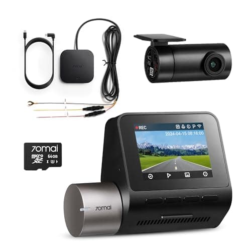 【70mai Dash Cam A510+ 4G Hardwire Kit UP05 + 64GB Card 】 1944P+1080P Front and Rear Camera with STARVIS 2 IMX675 and LTE Support, App Control, HDR, G-Sensor, 24H Parking Monitor, Loop Recording
