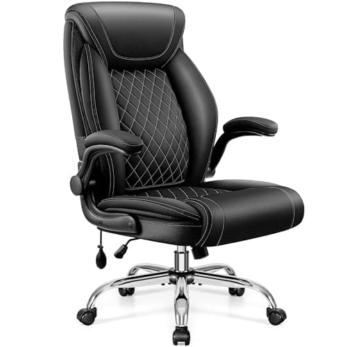 Executive Office Chair with Footrest, Ergonomic Reclining High Back PU Leather Desk Chair with Padded Armrests, Swivel Computer Task Chair for Home Office Work Study