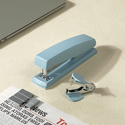 Deli Stapler, Desktop Staplers, 25 Sheet Capacity, Includes 1000 Staples and Staple Remover, Blue 6