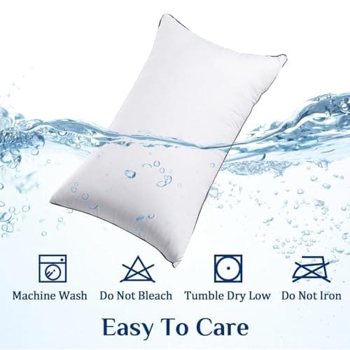 JOLLYVOGUE Pillows Queen Size Set of 2 for Sleeping, Soft and Supportive Bed Pillow with Down Alternative Filling for Side and Back Sleepers, Hotel Collection 7