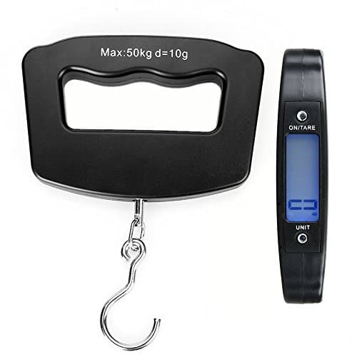 Flexzion Digital Luggage Scale, Baggage Weight Scale, 110 Lb (50 Kg) with 10g Deviation, Portable Handheld Suitcase Weight Scale with Hook for Travel, Fish Weighing, Black 8