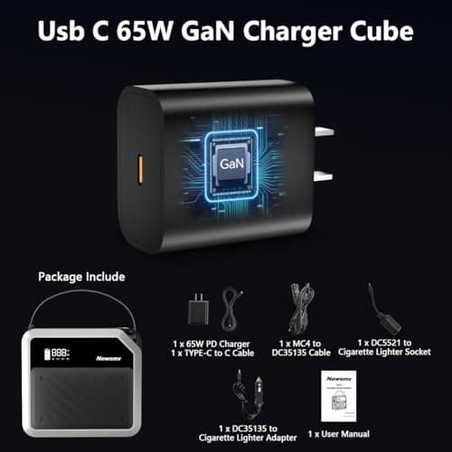 Newsmy Portable Solar Power Station 270Wh/72000mAh, 268W Max Output, 2×100W USB-C PD, LiMnFePO4 Battery with Spotlight for Hiking, Traveling & Emergency, Drone Charging, Compact Power Stations 9