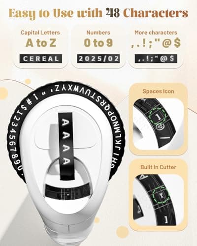 VolenGo Embossing Label Maker, Scrapbook Supplies Junk Journal Kit, Vintage Embossed Label Maker Machine with 10-Roll Color 3D Tapes, Retro Manual Embosser for Home DIY Crafts & Scrapbooking, Omega-S 6