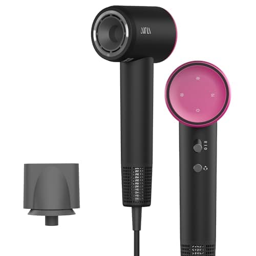 AINA Hair Dryer, Blow Dryer - Brushless Motor, 110,000 RPM Lightweight, Ionic Travel 110V/ALCI Plug(Sexy Rose)