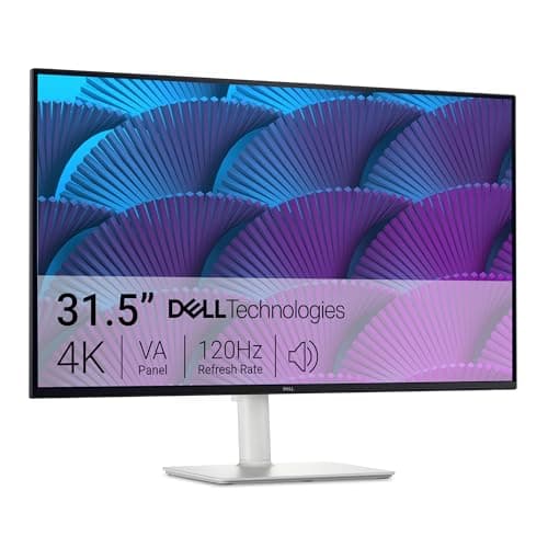 Dell S32 Series 32" 4K Monitor (3840 x 2160), 120Hz 16:9 Display, AMD FreeSync Premium, 99% sRGB, 1500:1 Contrast Ratio, Integrated 2x5W Speaker, Height/Tilt/Swivel/Pivot DisplayPort/HDMI - Ash White