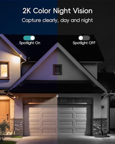 ZUMIMALL 2.4G/5G WiFi Security Cameras Outdoor, 2K Wired Camera for Home Security for 24/7 Continuous Recording, 360° PTZ Auto Tracking, Full Color Night Vision, 2-Way Audio, Works with Alexa 5