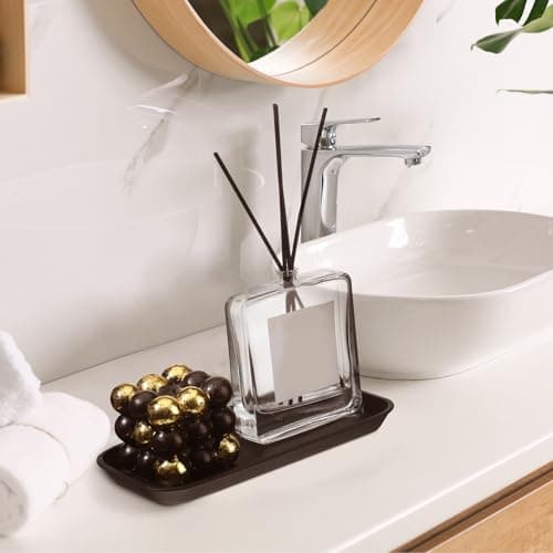 Wenqik 6 Pcs Silicone Bathroom Vanity Trays for Counter Multifunctional Bathroom Counter Tray Multipurpose Decorative Tray for Kitchen Desk Perfume Jewelry Candle Key Ring(Black, White, Gray) 5