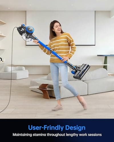 FABULETTA Upgraded 650W Corded Stick Vacuum, 23Ft Vacuums Cleaner Up to 2 Gear Adjustment, Lightweight Corded Vacuum with 1.5L Dust Cup, Suit for Hard Floor & Pet Hair, Black & Blue 5