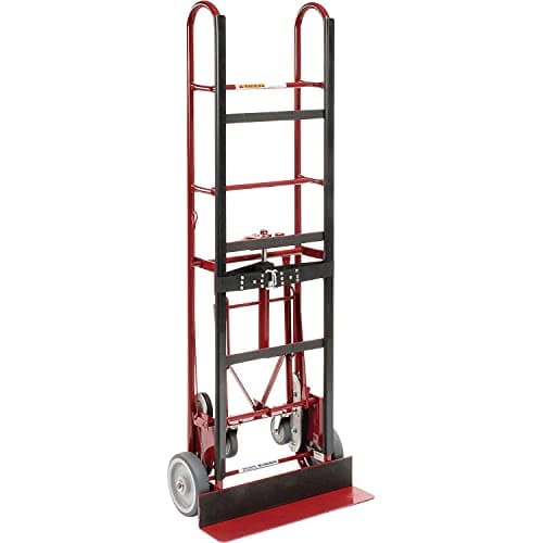 Global Industrial 4-Wheel Professional Appliance Hand Truck with Stair Climbing Wheels, 1200 Lb Capacity, Industrial Hand Truck with Ratcheting Nylon Strap