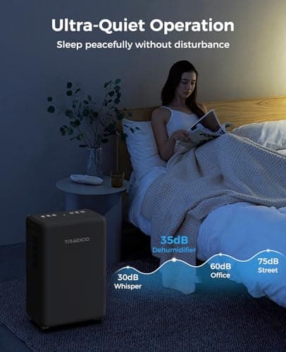 2000 Sq.ft Dehumidifier for Basement, Trazico 30 Pint Dehumidifiers for Home Large Room Bedroom Bathroom with Drain Hose, Intelligent Humidity Control, 3 Modes, 24H Timer, Auto Defrost, Black 6