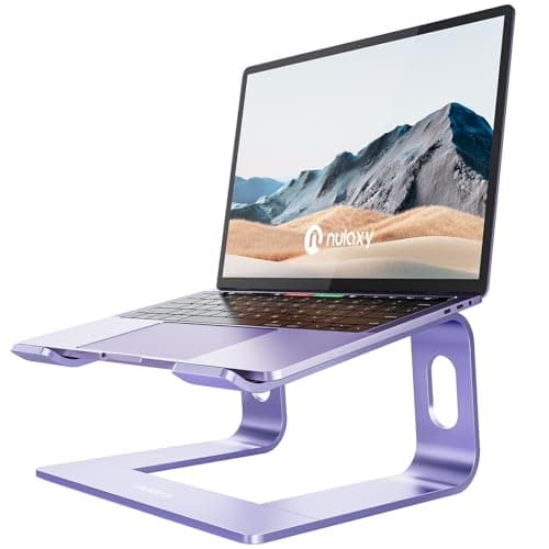 Nulaxy Ergonomic Aluminum Laptop Stand - Detachable Riser for 10-15.6' Laptops (Purple)