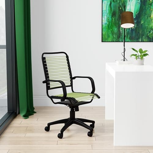 Euro Style Bradley Bungie Office Chair | Two-Lock Tilt with 360° Swivel | Adjustable Height | Blends Functionality for Home and Business Needs | Green with Graphite Frame and Black Base 2