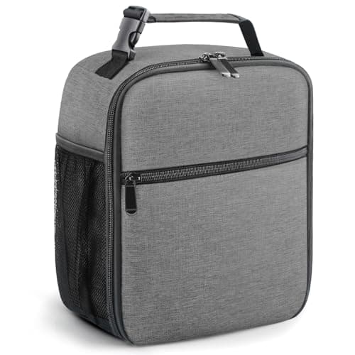 Lunch Bag for Men/Women, Reusable Lunchbox for Adult, Small Insulated Lunch box, Lunch Tote Bag for Office, Work, Picnic - Grey