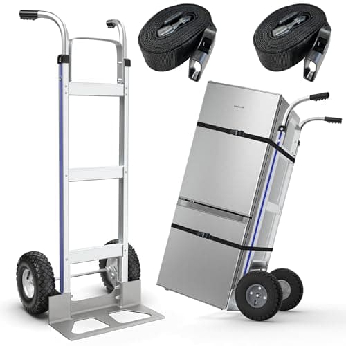 SuZhi Large Wheel Hand Truck/Two Wheel Appliance Dolly Cart / 600lb Load/Heavy Duty/for Equipment/Furniture/Electrical Appliances/Large Cartons/Warehouse