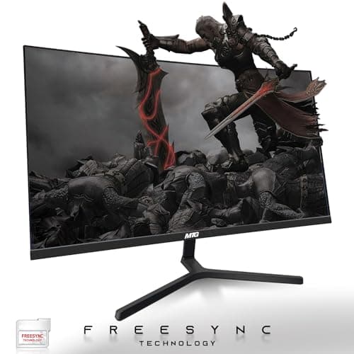 MTG 24-inch Curved Gaming Monitor - Full HD 1080P, Frameless Design, Low Motion Blur, VESA Mount, HDMI/DP/Audio/USB Ports, with RGB Keyboard and Mouse Combo for Home and Office 5