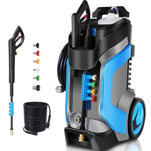 commowner Electric Pressure Washer 5000PSI 4.0GPM Power Washers with M22-14mm Pressure Hose 33FT, Power Sprayers High Pressure with 1/4" QC Compatible Surface Cleaner for Home Cars Driveways, Dblue