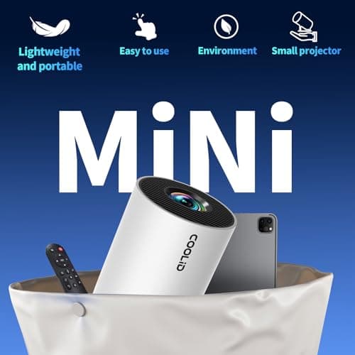 [Built-in Apps & 2025 Upgraded] Mini Projector Support 4K 1080P Auto Keystone 270° Rotatable with WiFi 6 and Bluetooth 5.4, Projector Portable Compatibile with HDMI/TV Stick/Memory Stick/Laptop-White 5