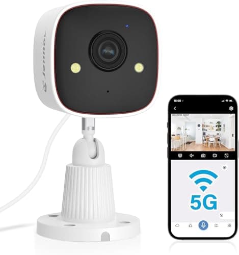 Jennov 2K Security Camera, WiFi Indoor Camera for Home Security, Plug in Powered Pet Cam, Dual-Band (5GHz/2.4GHz), Color Night Vision, 2-Way Audio, Human Motion Detection, IP66 Waterproof Outdoor