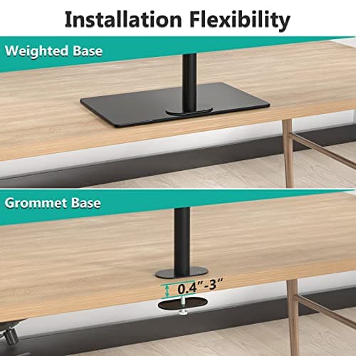 WALI Triple Monitor Stand, Height Adjustable Free-Standing Monitor Desk Mount, fits 3 Computer Screens up to 27 Inch, Holds up to 22lbs per Arm (GMF003) 8