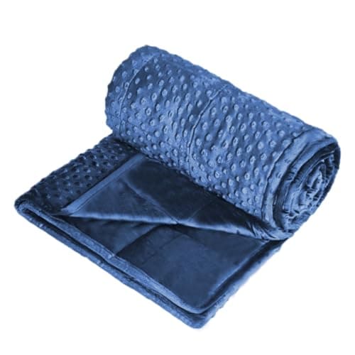 ALANSMA Reversible Weighted Blanket for All Season, Luxury Velvet, Warm and Cool, Adult 10Lb Blue Weighted Blanket, Enjoy Sleeping Anywhere(Blue,48"x72" 10lbs) 5