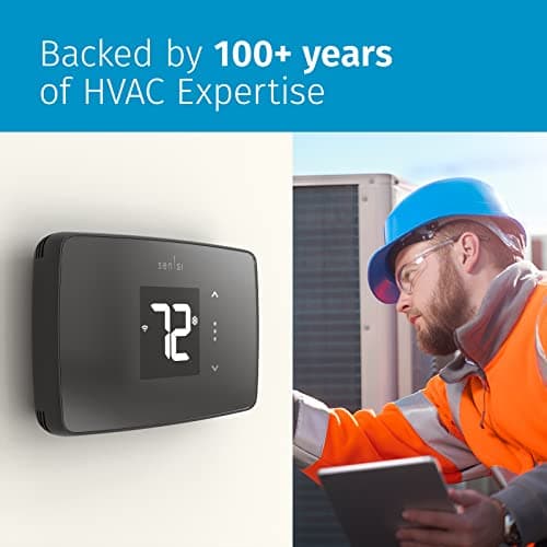 Sensi Lite Smart Thermostat, Programmable, WiFi, Easy DIY, Works With Alexa, ENERGY STAR Certified, ST25, Most Systems C-Wire Not Required, C-Wire needed with Heat/Cool Only & Heat Pump System – Black 6