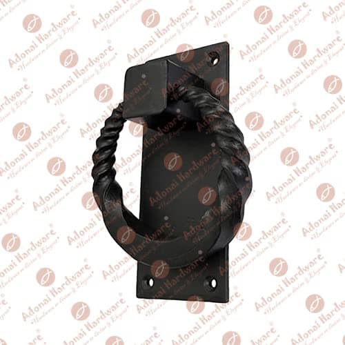 Adonai Hardware Baalath Antique Heavy Duty Forged Front Entry Sturdy Ring Door Knockers (1 Pack, Matte Black) for Vintage Wooden Barn Shed Doors, Gates, Fences, Furniture, Castle and Farmhouse 3