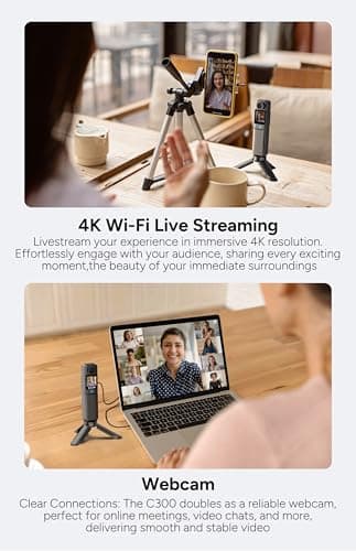 SJCAM C300 Essential Combo, 4K Action Camera,Magnetic Body Cam & Handheld Detachable Design, Vlogs for Content Creators YouTube Streaming,7Hour Power,Stabilization,Waterproof, Black 5