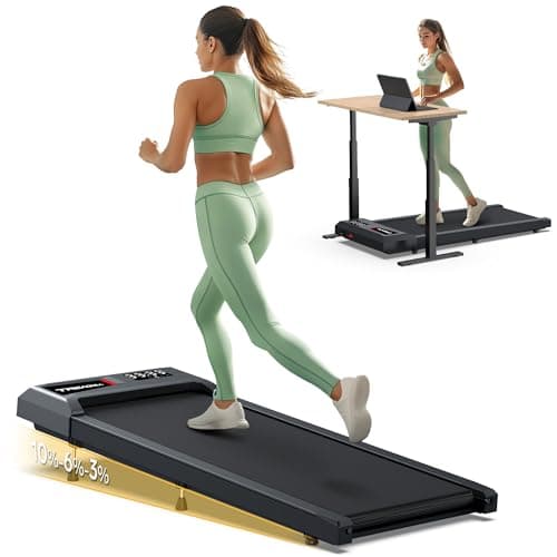 Walking Pad with Incline, Walking Pad Treadmill 265 lb Capacity, Works with KINOMAP WELLFIT APP, 2.5HP Running Pad Small Treadmill for Home Office Apartment