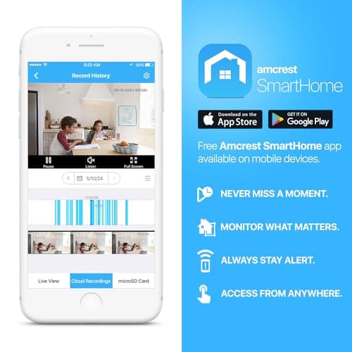 Amcrest 1080P WiFi Camera Indoor, Nanny Cam, Dog Camera, Sound & Baby Monitor, Human & Pet Detection, Motion-Tracking, 2.4Ghz Only, Pan/Tilt Wireless IP Camera, Night Vision, Smart Home ASH21-B 8