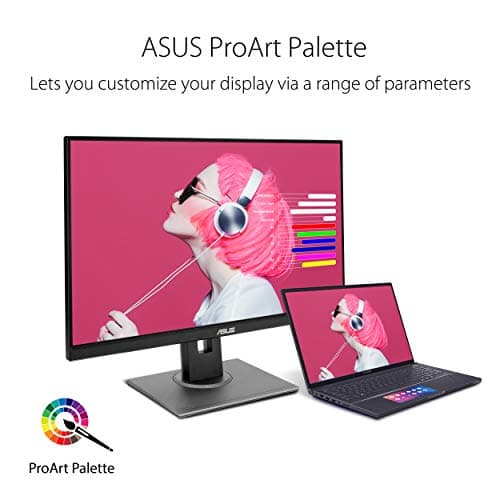 ASUS ProArt Display PA278QV 27” WQHD (2560 x 1440) Monitor, 100% sRGB/Rec. 709 ΔE < 2, IPS, DisplayPort HDMI DVI-D Mini DP, Calman Verified, Eye Care, Anti-Glare, Tilt Pivot Swivel Height Adjustable 5