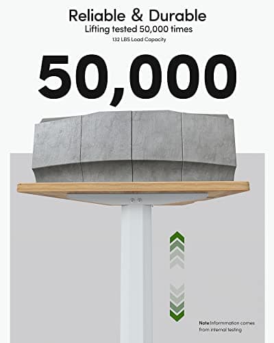 BANTI 44"x24" Standing Desk, Electric Stand up Height Adjustable Home Office Table, Sit Stand Desk, Light Rustic Brown Top 8