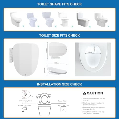 Bejoan FN1 Electronic Bidet Seat Elongated, Smart Toilet Bidet Seat, Bidet Attachment for Toilet Warm Water, Warm Air Dryer, Rear and Front Wash, LED Light 7