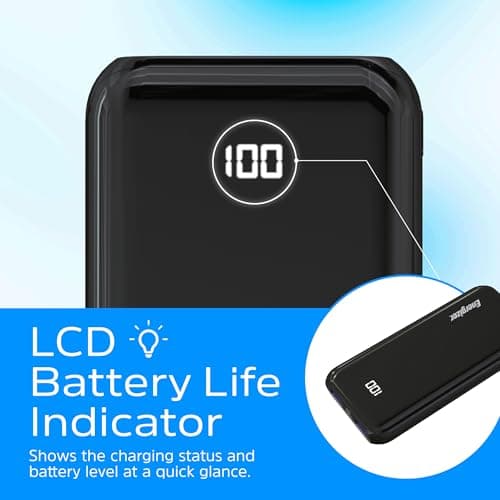 Energizer 10,000mAh Portable Charger 22.5W USB-A & 18W USB-C PD Fast Charging Power Bank with LCD Display, High-Capacity Battery Pack for iPhone 16/15/14/13/12 Series, Android Devices_UE10011PQ 6