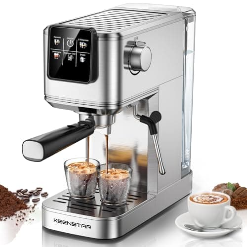 KEENSTAR Espresso Machine 20Bar, Hot & Iced Coffee Machine with Rapid Cold Brew, Espresso Maker with Steam Wand, Touch Screen with 37oz Water Tank for Latte, Cappuccino, Gift for Coffee Lover