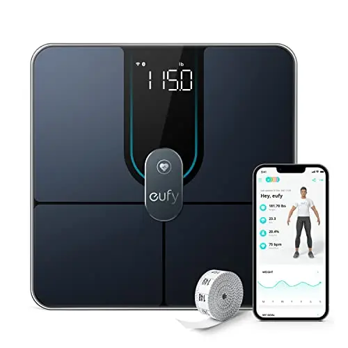 eufy Digital Bathroom Scale P2 Pro, Smart Scale for Body Weight with Wi-Fi Bluetooth, 16 Measurements Body Composition Scale with bmi, Body Fat, Muscle Mass, 3D Virtual Body Mode