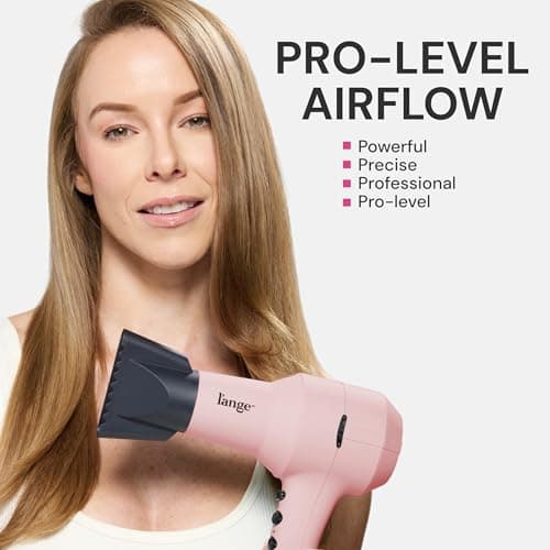 L'ANGE HAIR PowerStyle Turbo Ionic Hair Dryer | 1875 Watt Professional Blow Dryer with Diffuser & Concentrator | Multiple Heat & Speed Settings for Fast Drying | Salon-Grade Styling Tools, Blush 3