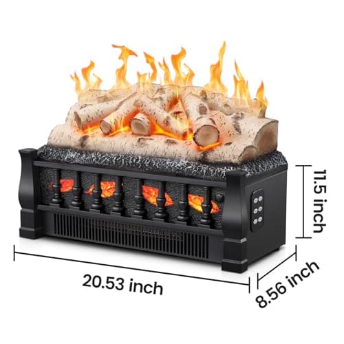 Electric Fireplace Insert Log Heater 21 Inches, 5 Flame Brightness, Multiple Flicker Speed, 750w/1500w Heating, Remote Control, Auto Shut Off 6