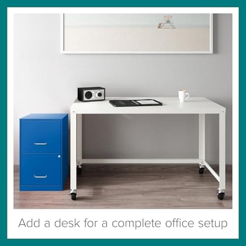 Space Solutions 18" 2 Drawer Metal File Cabinet Classic Blue 6