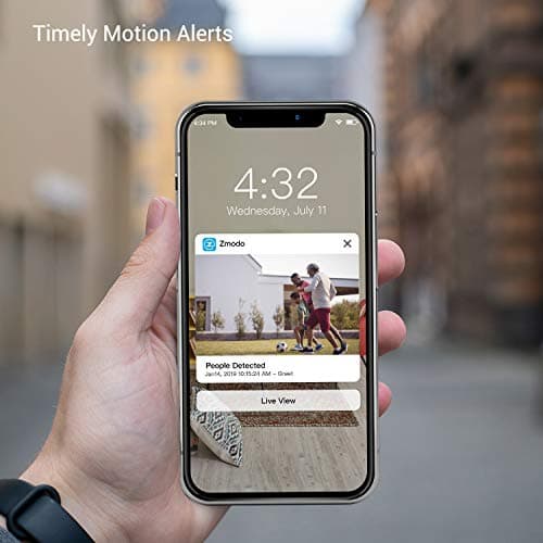Zmodo Security Camera Outdoor (3 Pack), 1080p Wireless WiFi, Night Vision, Cameras for Home Security, AI Motion Detection, Weatherproof, Works with Alexa Google Assistant, Metal Case 8