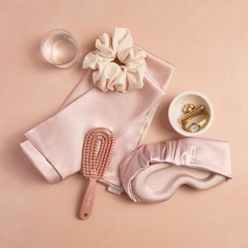 Kitsch Contour Pillow Eye Mask – Softer Than Silk Eye Masks for Sleep, Blindfold Sleep Masks for Women & Men, No Eye Pressure, Lightweight, Eye Care, Travel Essentials - Blush 9