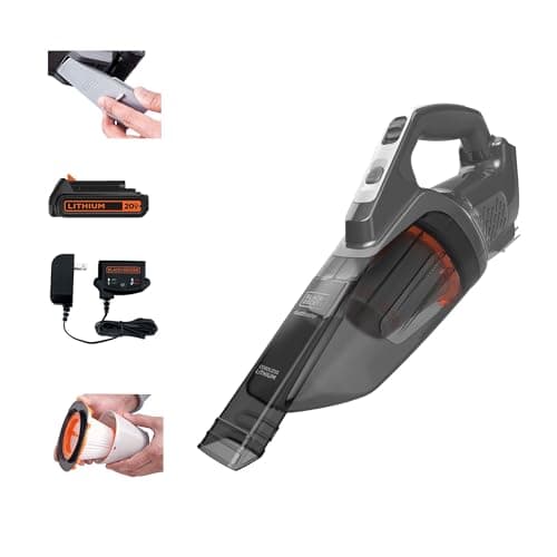 BLACK+DECKER 20V dustbuster Small Vacuum Cleaner Portable Vacuum Hand Held Cordless for Home and Car, Includes Rechargeable Battery (BCHV001C1)