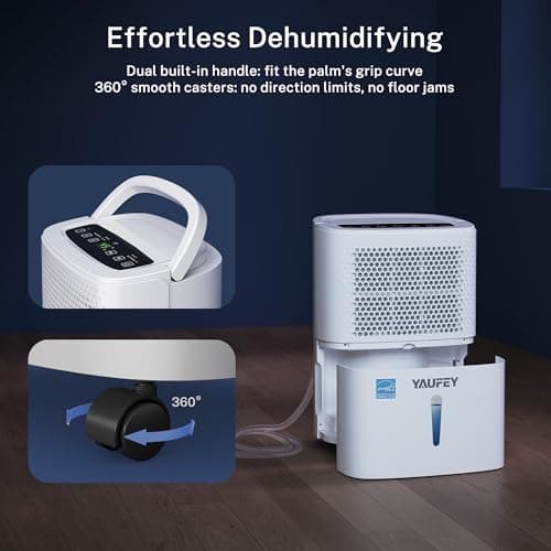 Yaufey 2025 Most Efficient Energy Star Dehumidifier for 2,000 Sq. Ft. Home, Basement and Large Room - Powerful, Quiet with Humidity Control, Timer, Drain Hose and Water Tank 8