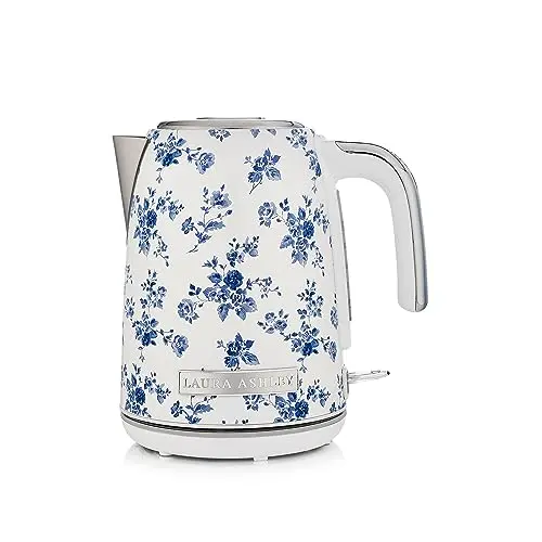 Laura Ashley Stainless Steel Electric Kettle 1.7 Liter - 1500W Rapid Boil Electric Kettles for Boiling Water - Electric Tea Kettles Automatic Shut Off - Overheat & Boil Dry Protection Jug Kettle