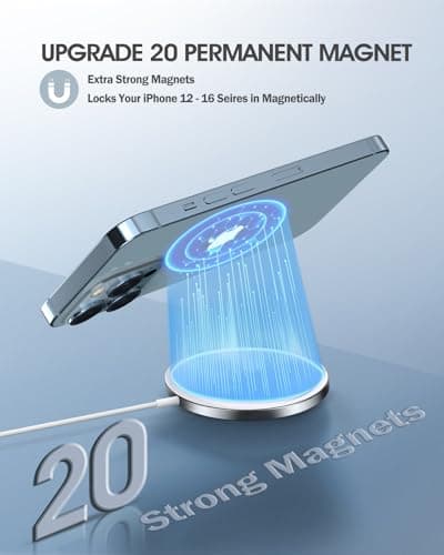 2 Pack Magnetic Wireless Charger for iPhone 16 Pro Max/16 Pro/16 Plus/16/15/15 Pro/15 Plus/15 Pro Max 15W Fast Mag Safe Charger Pad for iPhone 16/15/14/13/12 Series and AirPods 3/2/Pro 2/Pro 7