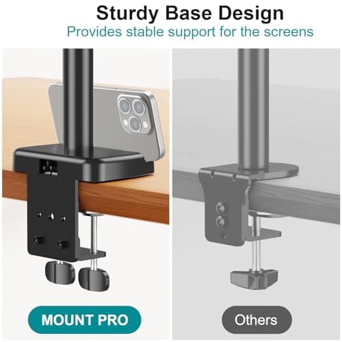 MOUNT PRO Triple Monitor Mount for 13-27 inch Screens, 3 Monitor Desk Mount, Height Adjustable Triple Display Stand, Full Motion Three Computer Arm Hold up to 17.6lbs Each, VESA 75x75, 100x100 7
