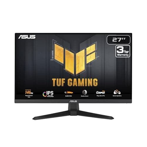 ASUS TUF Gaming 27” 1080P Monitor (VG279QE5A) – Full HD, Overclock to 144Hz, 1ms, IPS, Extreme Low Motion Blur Sync, Stereo Speaker, Variable Overdrive, DisplayWidget Center, 3 yr Warranty 7